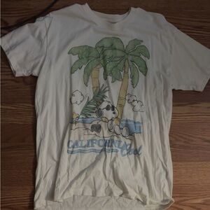 Hollister Cream Snoopy Graphic Tee